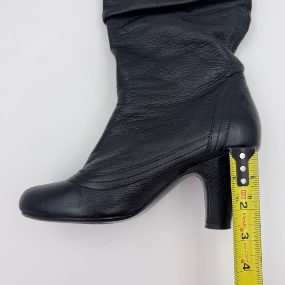 Steve Madden Women's Black Leather Slouchy/Ruched Mid-Calf Heel Boots - Size 5.5 - Picture 13 of 15